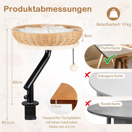 Drehbares Katzenbett mit abnehmbarem Plüschkissen