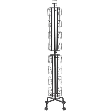 Rotating Greeting Card Display Rack, 32 Pockets, Wheels