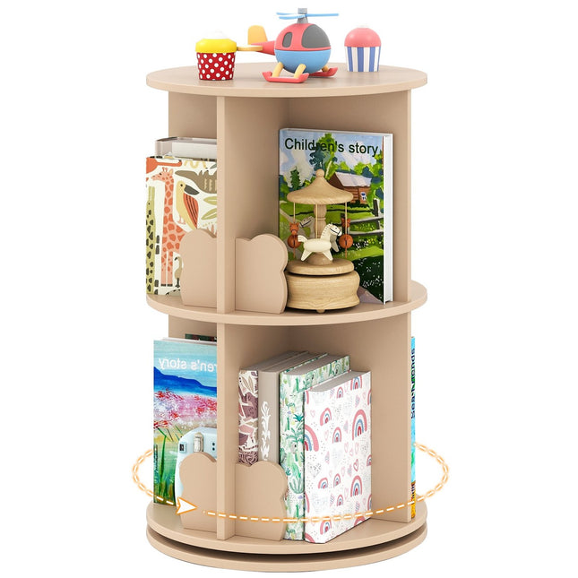 Bibliothèque rotative pour enfants - 2 niveaux, séparateurs en forme de lapin, accès à 360°