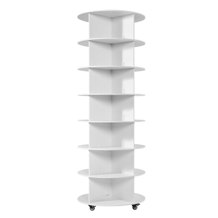 Rotating Shoe Rack, 7-Tier 360 Carousel With Wheels