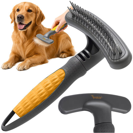 Rotating Tooth Pet Comb for Dogs & Cats – Double Row, Ergonomic
