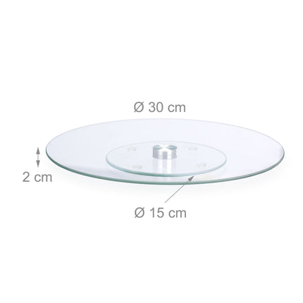 Plat à gâteau rotatif en verre