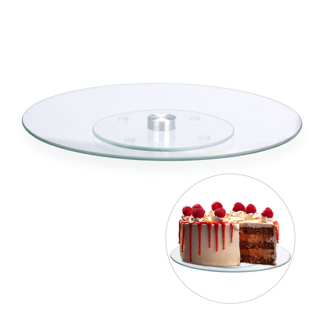 Plat à gâteau rotatif en verre