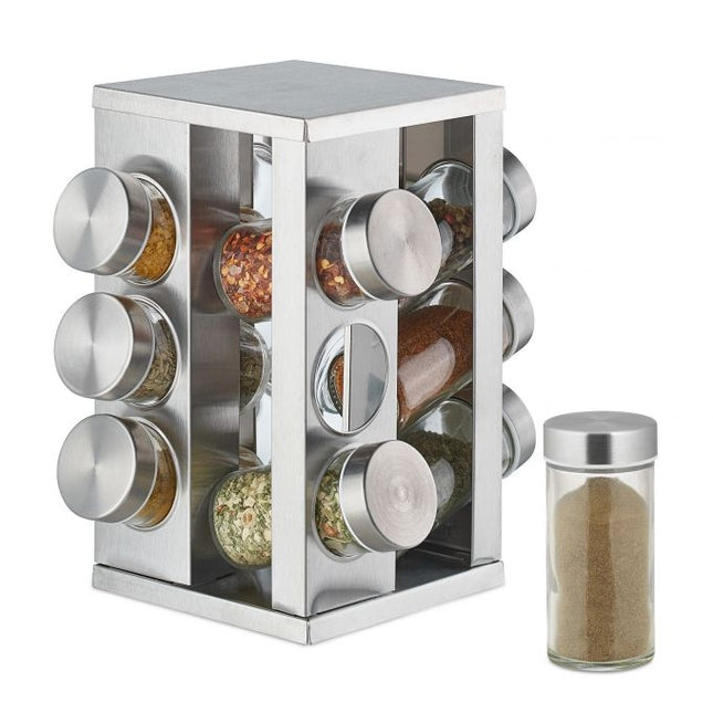 Étagère à épices rotative avec 12 pots à épices