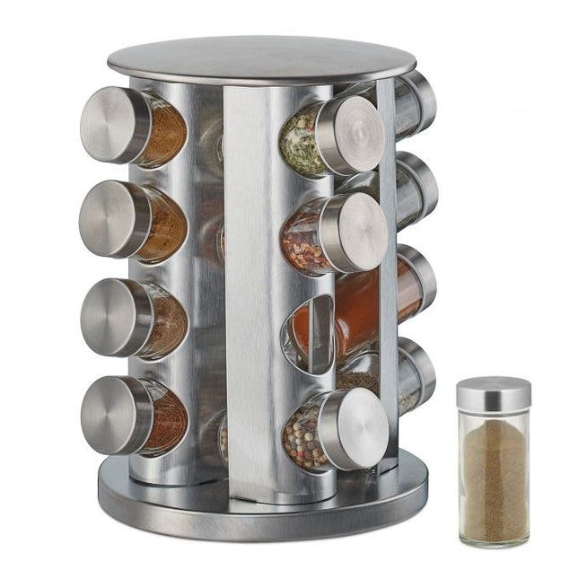 Étagère à épices rotative avec 16 pots à épices