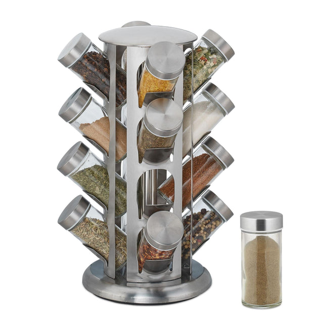 Étagère à épices rotative avec 16 pots à épices