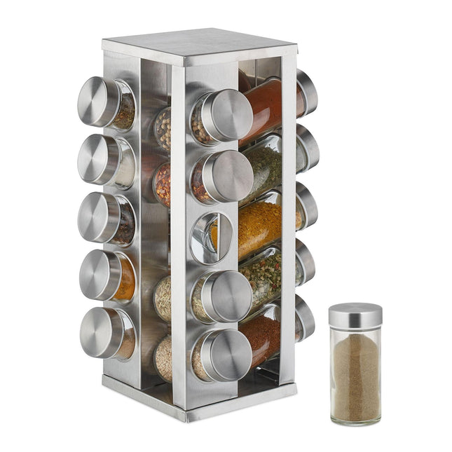 Étagère à épices rotative avec 20 pots à épices