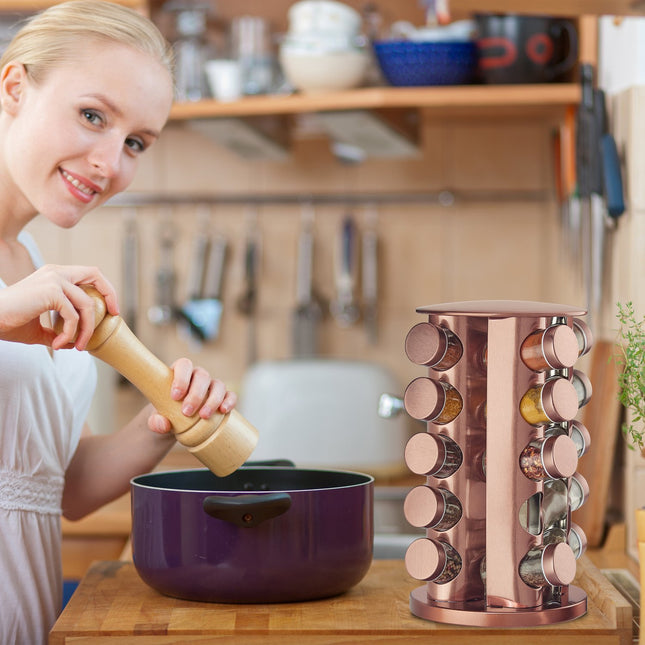 Étagère à épices rotative avec 20 pots à épices