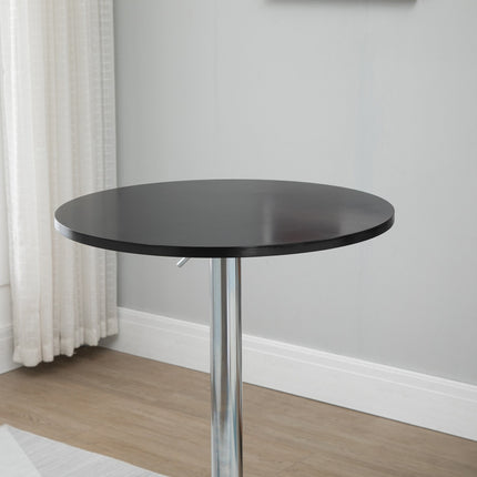 Verstellbarer runder Stehtisch, drehbarer Stahl, schwarz, Ø61cm