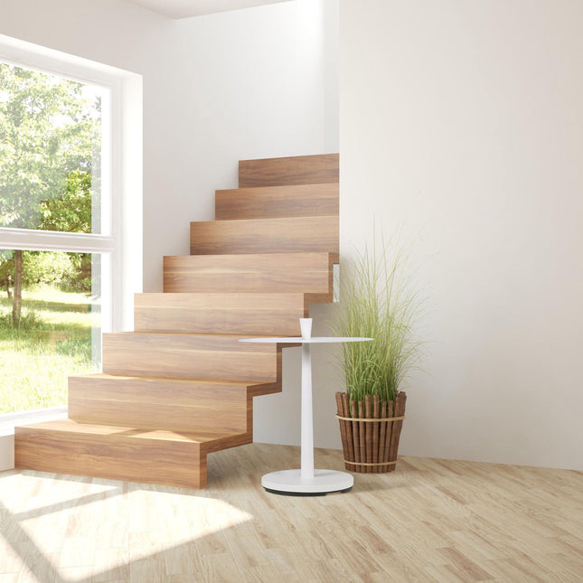 Table basse ronde en blanc