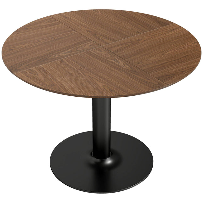 Runder Esstisch, 110 cm, MDF und Stahl, 6 Sitzplätze