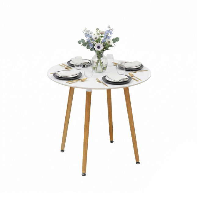 Runder Esstisch, Bambusbeine, für 4 Personen