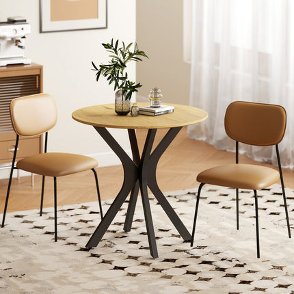 Table à manger ronde, design moderne, 78 x 78 x 75 cm, bois naturel