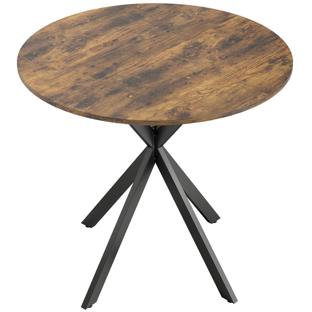 Runder Esstisch, Holzoptik, 80 cm, Verstellbare Füße