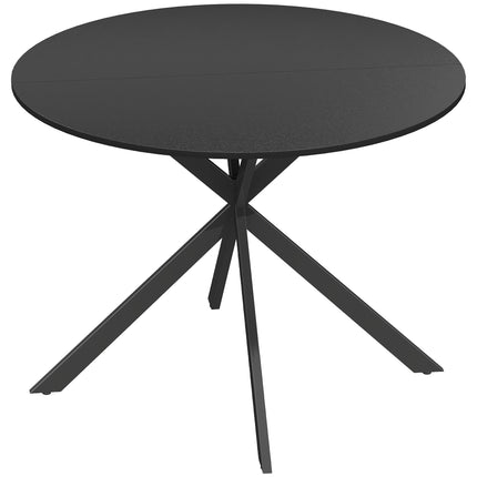 Runder Esstisch für 4 Personen, Industrial Style, Schwarz