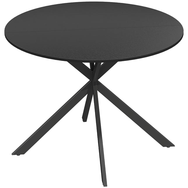 Runder Esstisch für 4 Personen, Industrial Style, Schwarz