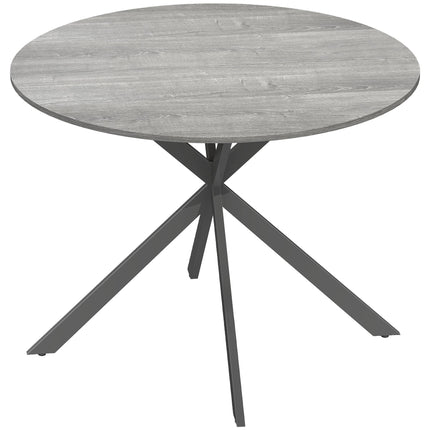 Runder Esstisch für 4 Personen, Industrial Style, Grau