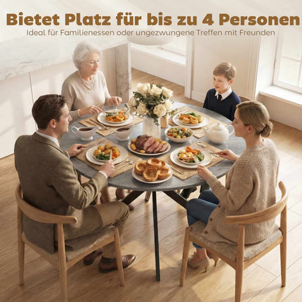 Runder Esstisch für 4 Personen, Industrial Style, Grau
