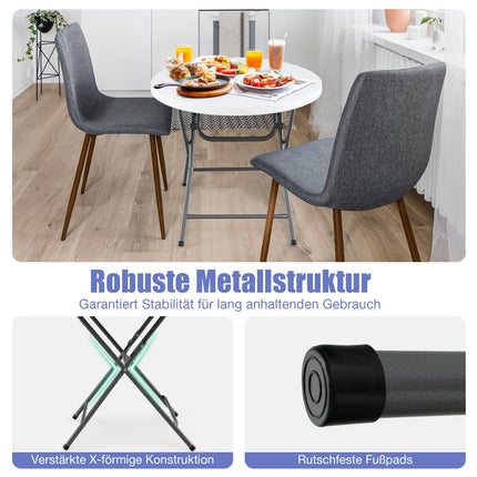Runder Klapptisch, 81 cm, wetterfestes HDPE, Metallbeine