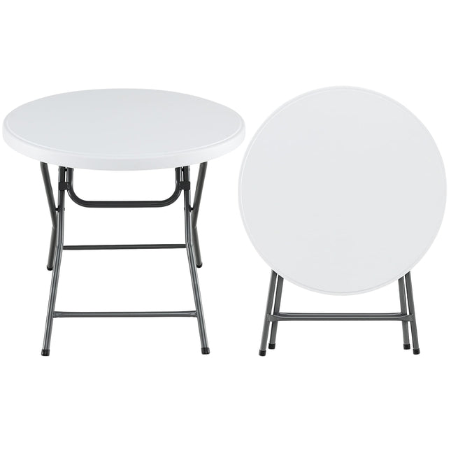 Runder Klapptisch, 81 cm, wetterfestes HDPE, Metallbeine