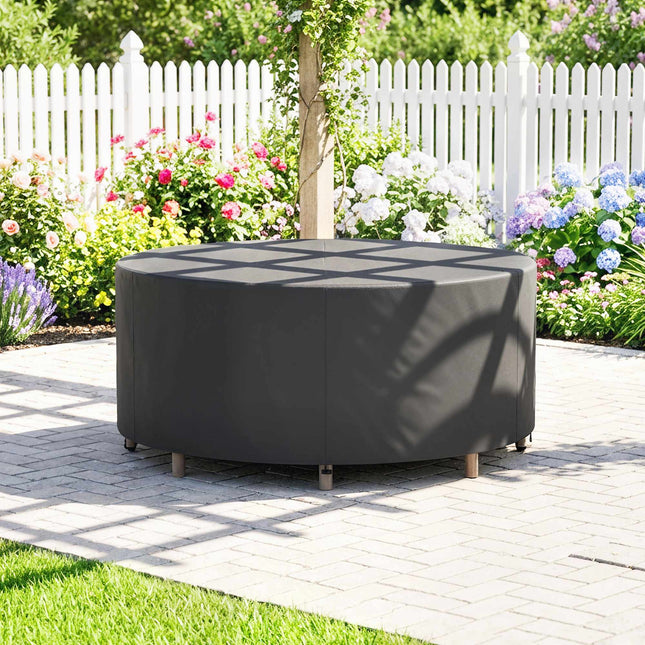 Housse ronde pour mobilier de jardin, imperméable, en Oxford 420D, noire