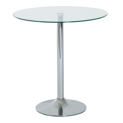 Table à manger ronde en verre, 70 cm, base en métal