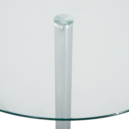 Table à manger ronde en verre, 70 cm, base en métal