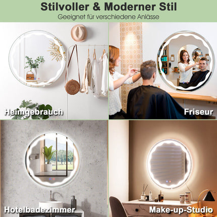 Runder LED Badspiegel 60 cm, Antibeschlag, Dimmbar