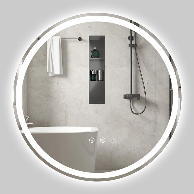 Runder LED-Badezimmerspiegel, 70 cm, einstellbare Helligkeit