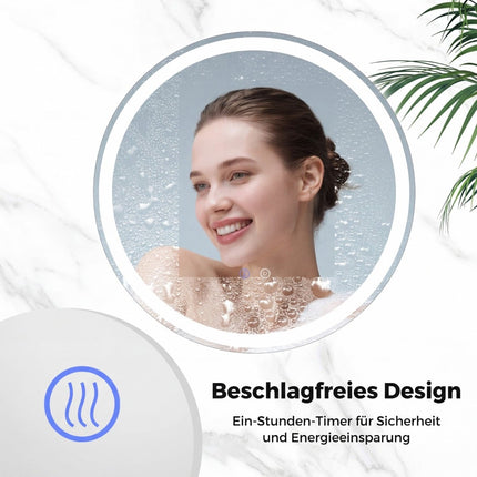Runder LED-Badezimmerspiegel, 70 cm, einstellbare Helligkeit