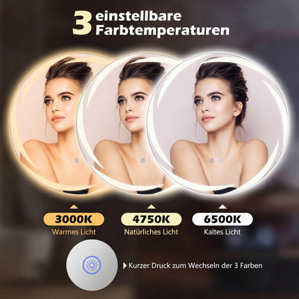 Runder LED-Badezimmerspiegel mit dimmbarem Licht und Antibeschlagfunktion