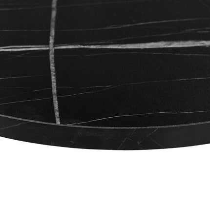 Table d'appoint ronde aspect marbre à 2 niveaux