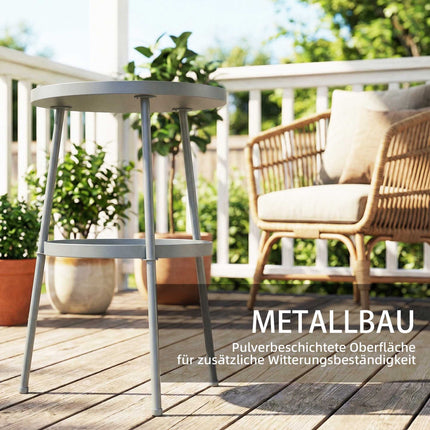 Table d'appoint ronde en métal pour extérieur, 36 cm, gris foncé