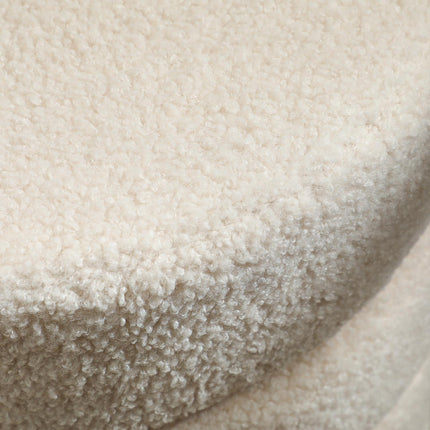 Runder Ottoman, Teddyfleece, 120 kg Tragkraft, Beige