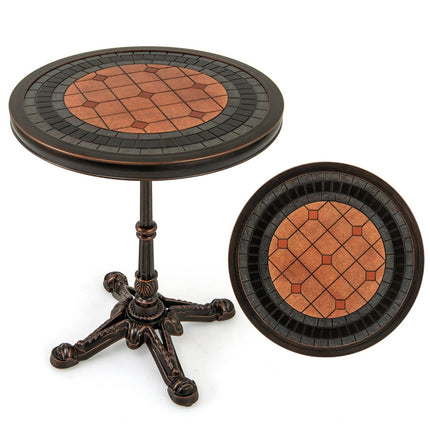 Table de jardin ronde - Aluminium moulé, résistante aux intempéries, 60,5 cm