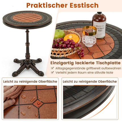Table de jardin ronde - Aluminium moulé, résistante aux intempéries, 60,5 cm
