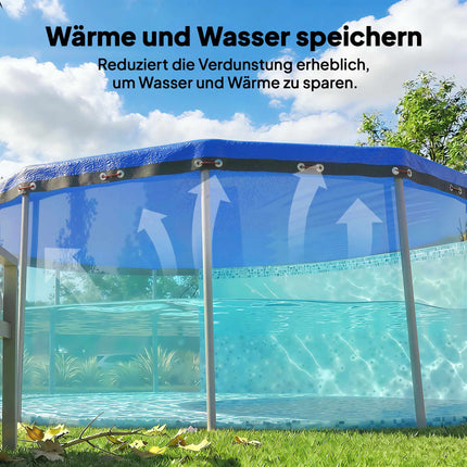 Rundpoolabdeckung Ø450 cm, staub- und wasserdicht mit sicherem Halt