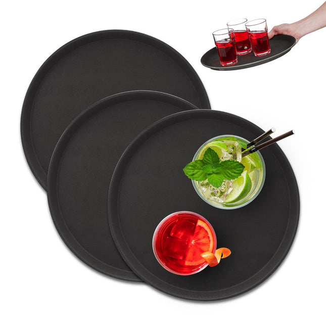 Ensemble de 3 plateaux de service ronds, diamètre 35 cm