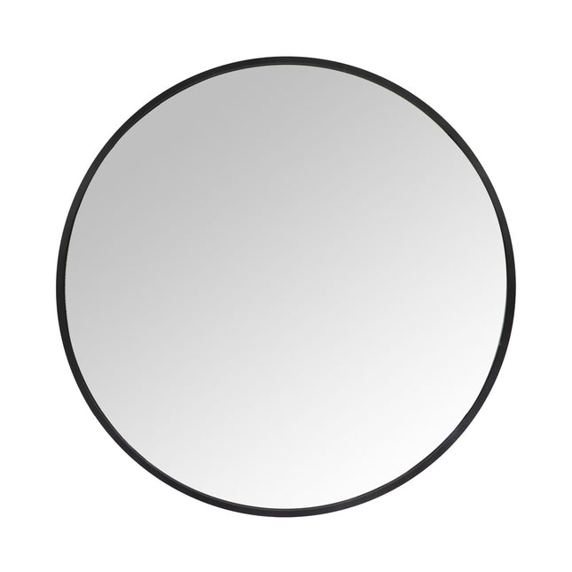 Miroir mural rond, cadre en métal, usage décoratif/coiffeuse