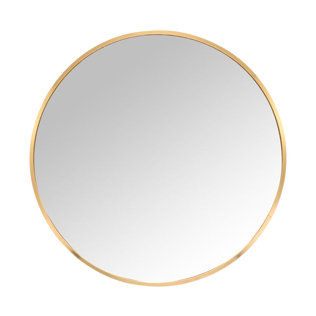 Miroir mural rond, cadre en métal, usage décoratif/coiffeuse