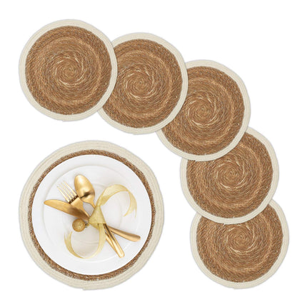 Runde Wasserhyazinthen-Tischsets, 6er-Set