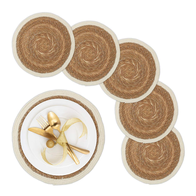 Runde Wasserhyazinthen-Tischsets, 6er-Set