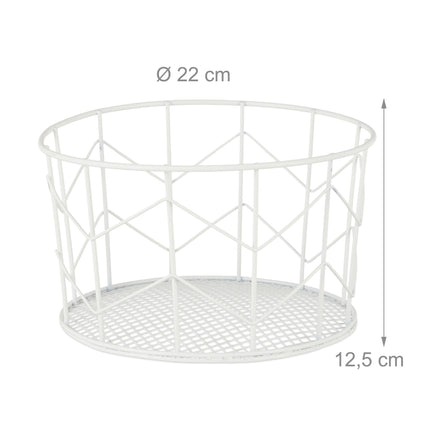 Panier rond en fil métallique