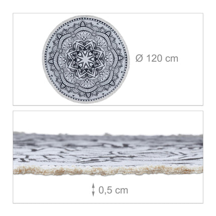 Tapis rond avec motif mandala