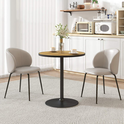 Table à manger ronde, aspect chêne, design compact, pour 2 à 4 personnes, chêne