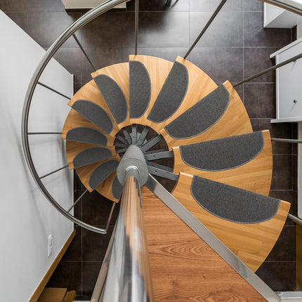 Lot de 15 marches d'escalier arrondies - Antidérapantes et autocollantes