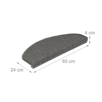 Lot de 15 marches d'escalier arrondies - Antidérapantes et autocollantes
