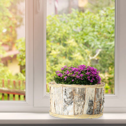 Pot de fleurs rond en bouleau Lot de 3