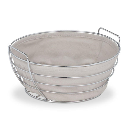 Corbeille à pain ronde en métal avec couvercle