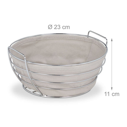 Corbeille à pain ronde en métal avec couvercle